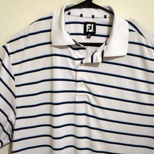 FootJoy Short Sleeve Golf Polo Shirt Large Stripes